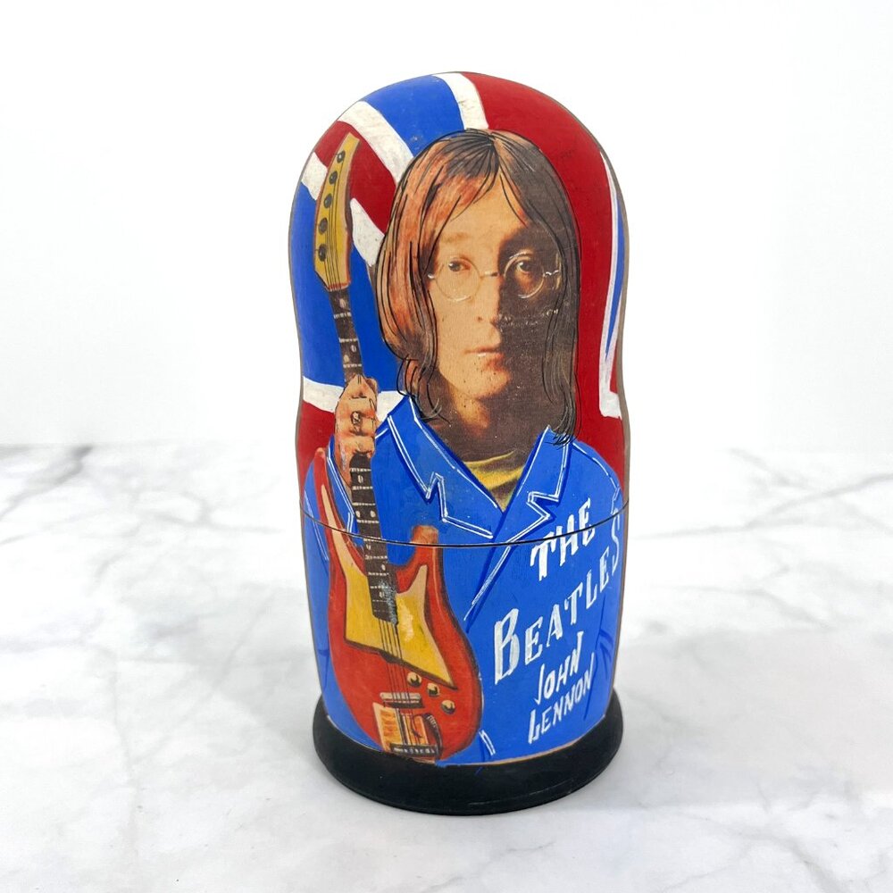 BEATLES MATRYOSHKA Nesting Doll Set John Lennon Hand Painted RARE HTF